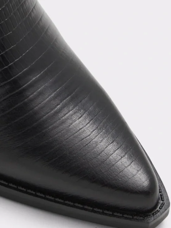 Aldo Women's Black Textured Knee-High Heeled Boot - Picture 5 of 11